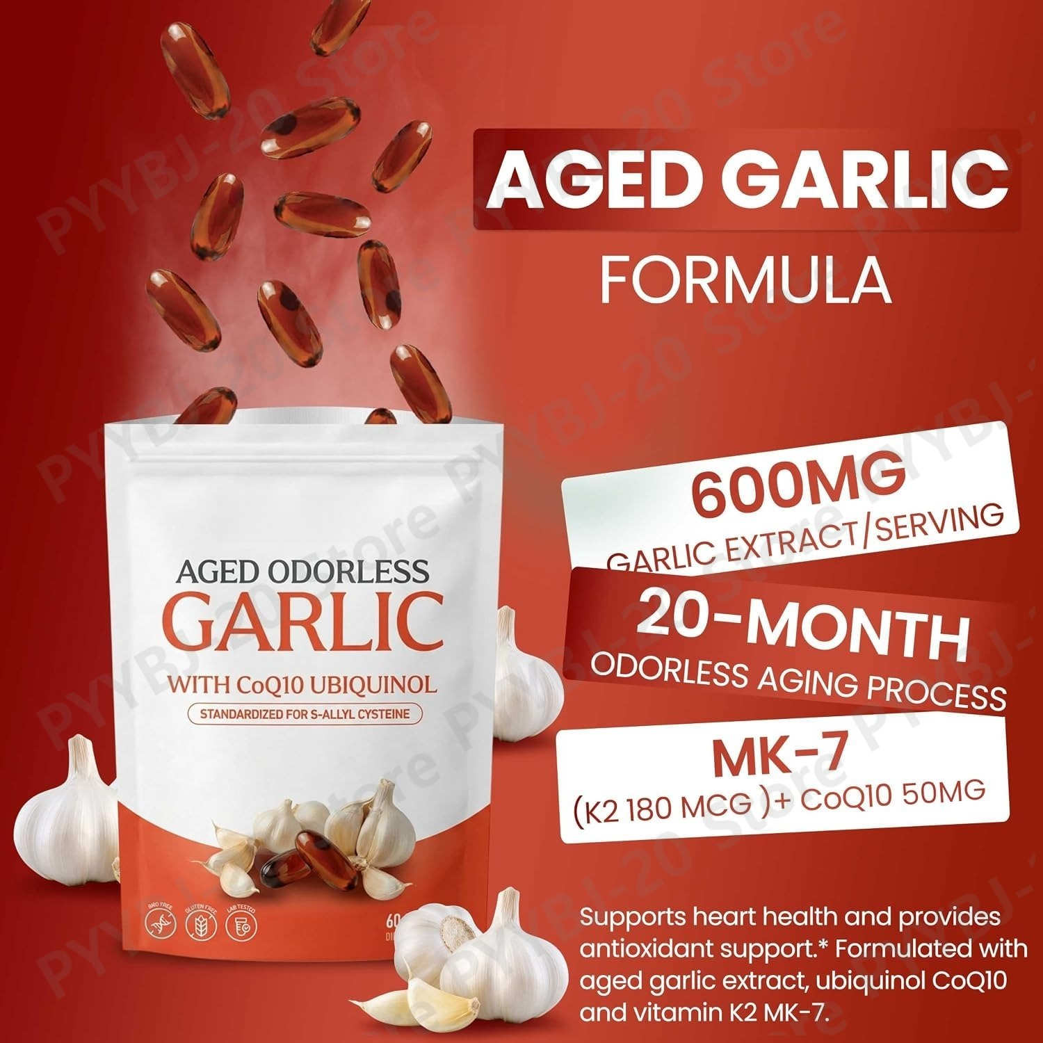 Coq10 Ubiquinol Softgel - كبسولات الثوم اللينة المعتقة والخالية من
