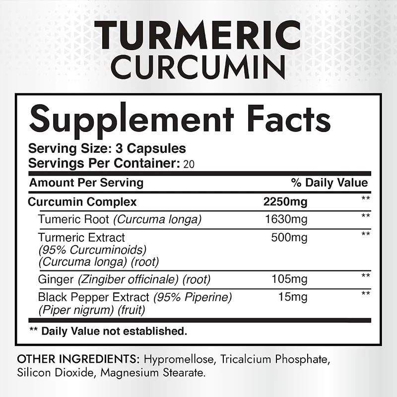 كركم وكيركمين 2250 ملغ، 60 كبس - مراجعة Turmeric Curcumin Capsule وسعره