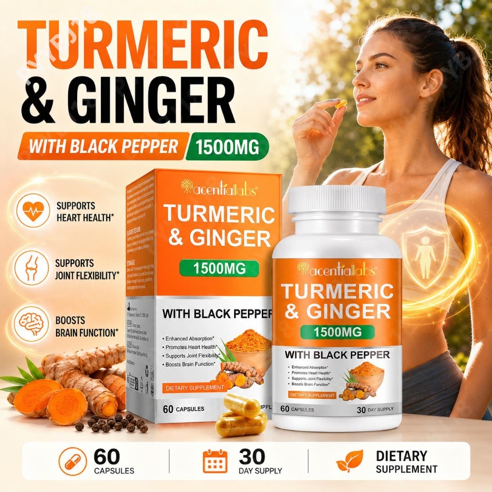كبسولات الكركم والزنجبيل مع ال - مراجعة Turmeric Curcumin Capsule وسعره